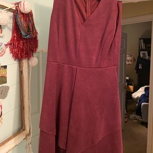Burgundy suede dress